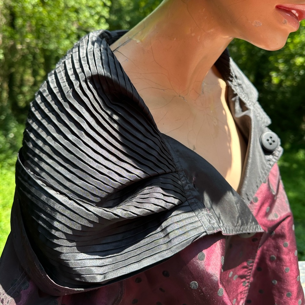 Boho Dotted Whimsigoth Witchy Reversible Hooded Boutique Rain Jacket by UbU ~ M - Picture 8 of 16